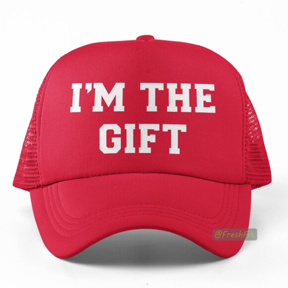 🆕I'm The Gift Red Foam Trucker Hat Mesh Snapback Cap - Picture 1 of 2
